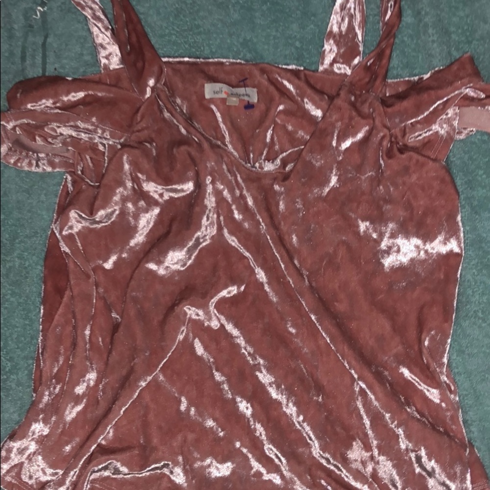 Pink velvet top